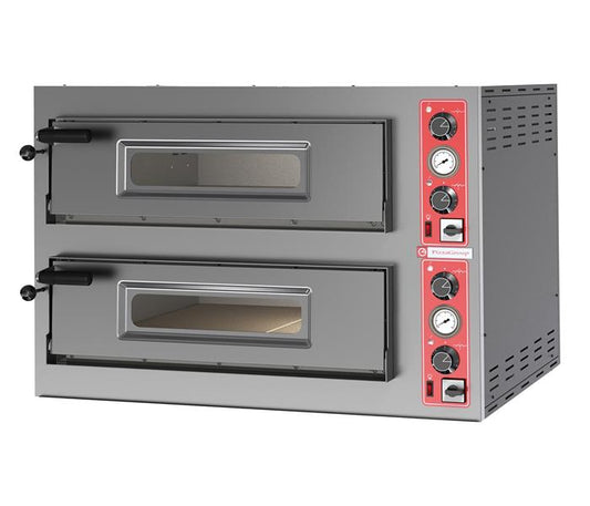 Italian Pizza Oven Double Deck 6x6 -12" With Thermometer Entry 12